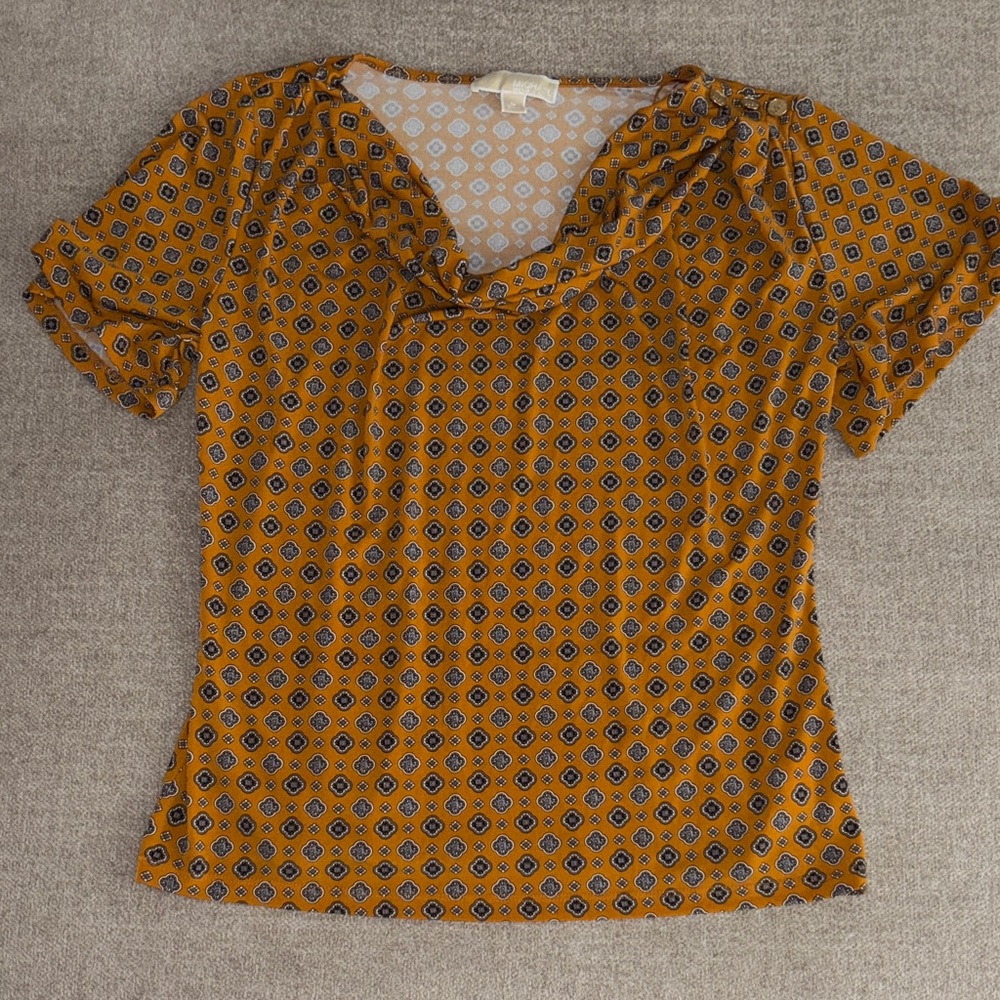 Michael Kors Yellow Patterned Blouse
